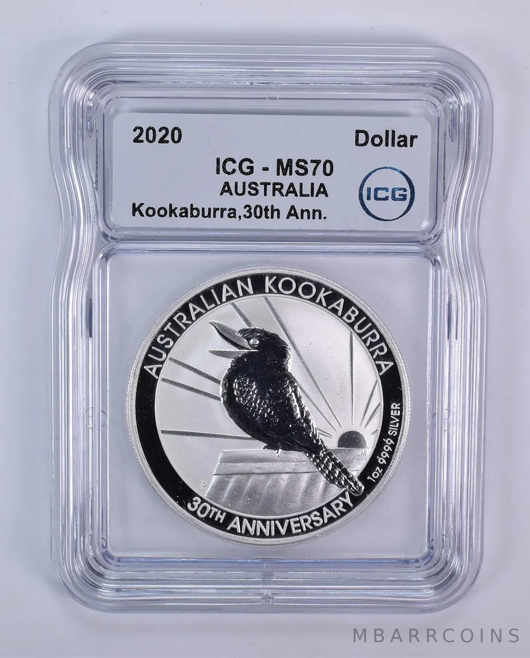 2020 P Australia 1 Dollar Silver Kookaburra 1 Oz Silver MS70 ICG