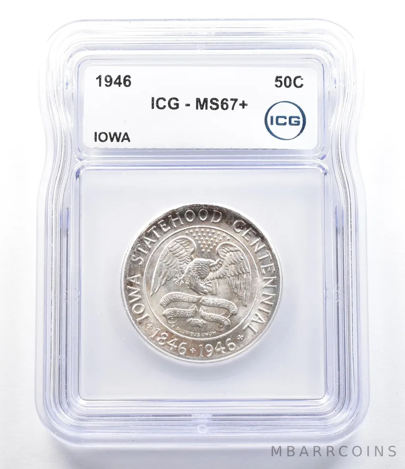 1946 Iowa Commemorative Half Dollar MS67+ ICG a6937