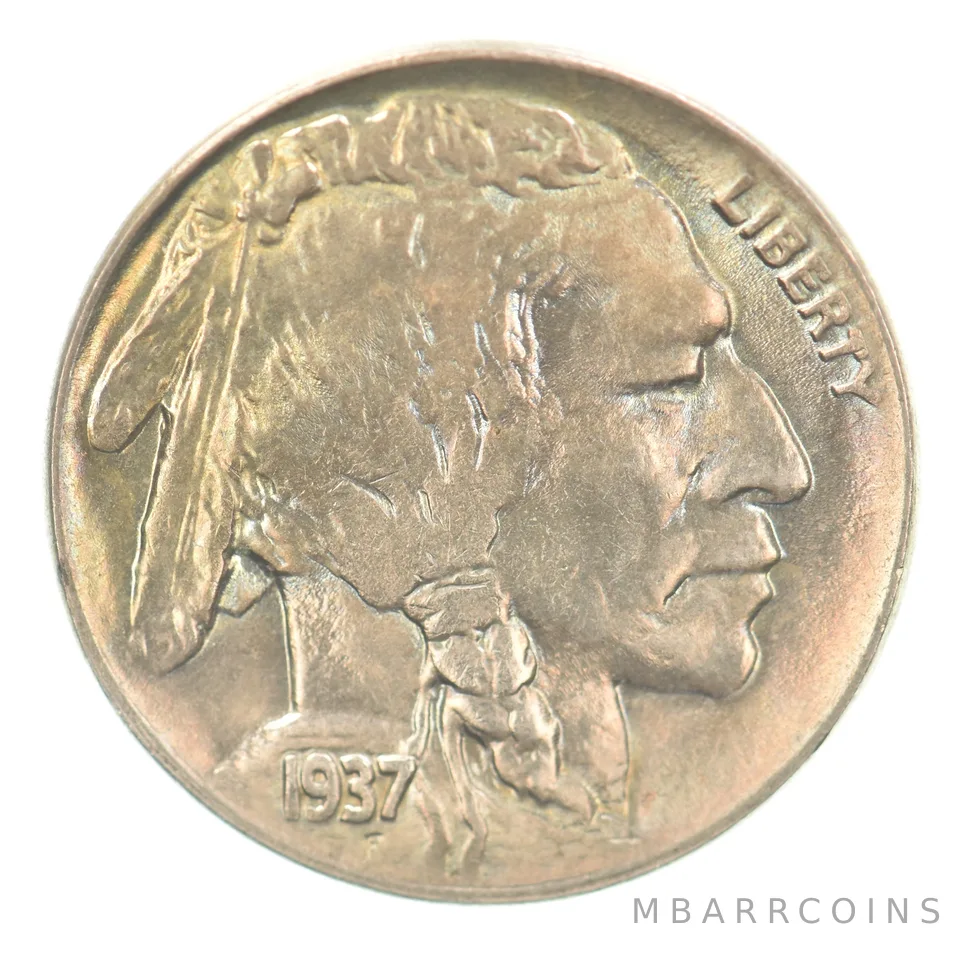 1937-D Indian Head Buffalo Nickel Beautiful Tone a3612