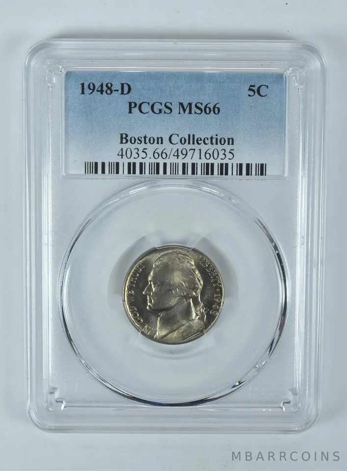 1948-D Jefferson Nickel Boston Collection MS66 PCGS