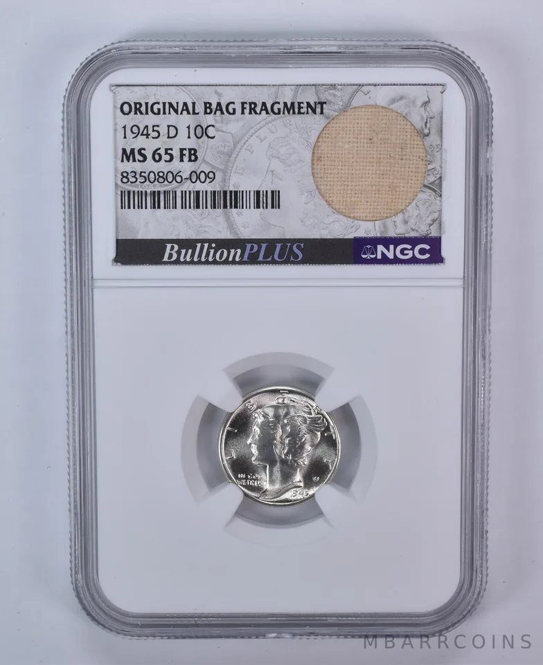 1945-D Mercury Dime Original Bag Fragment MS65 FB NGC