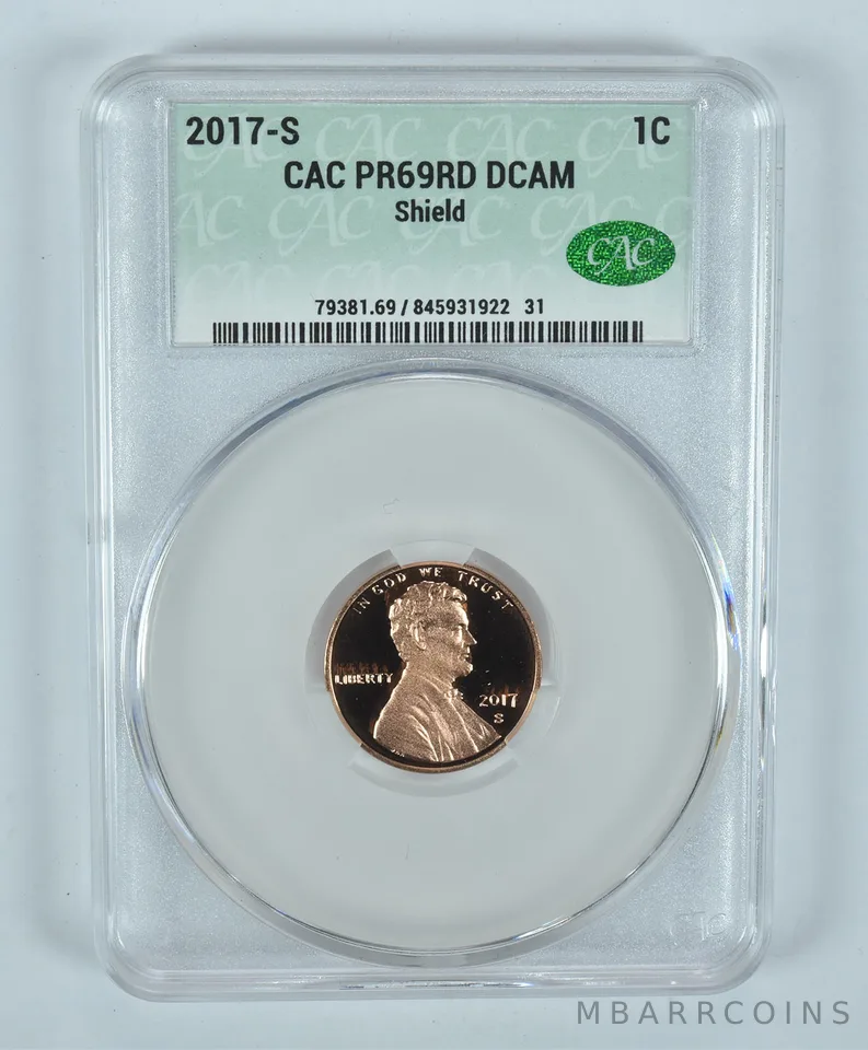 2017-S Lincoln Shield Cent PR69 RD DCAM CAC CACg