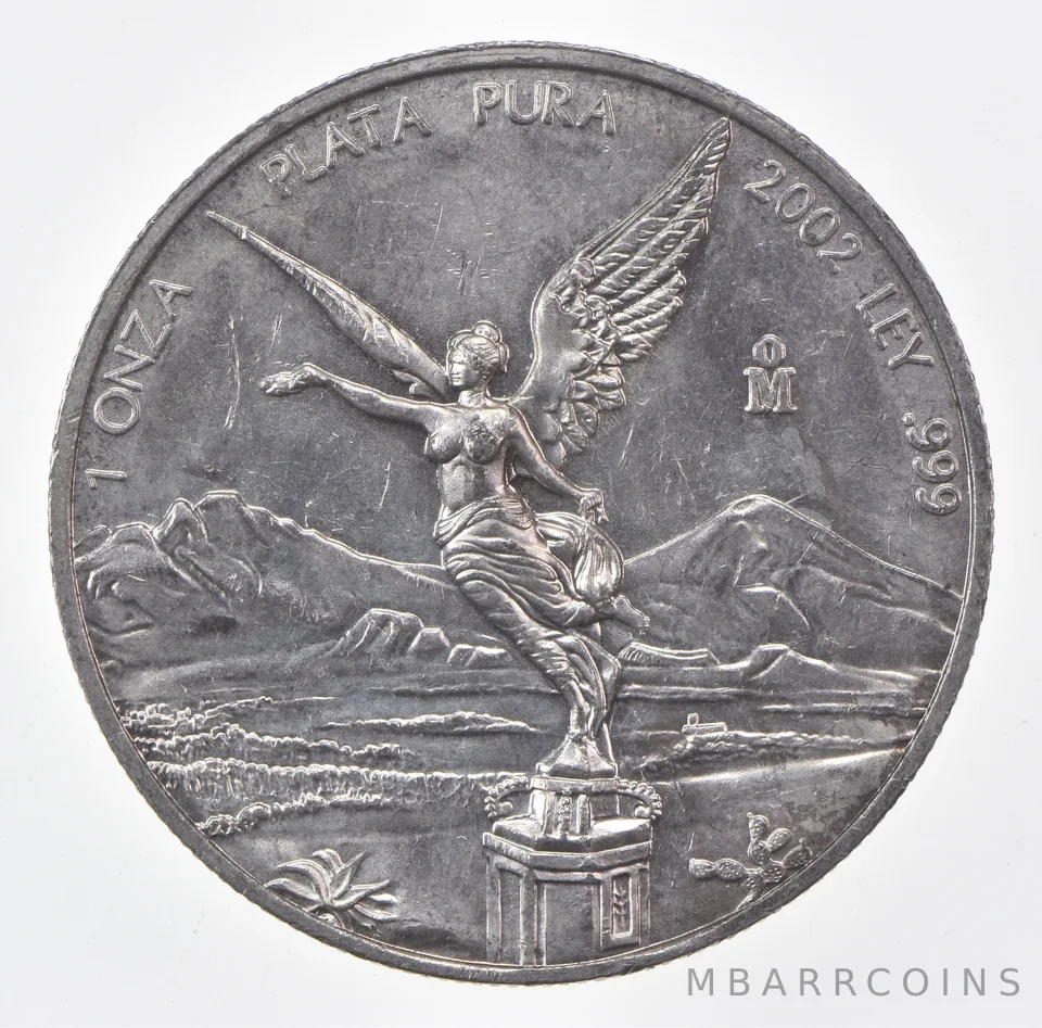 2002-Mo Mexico 1 Onza Silver Libertad *0586