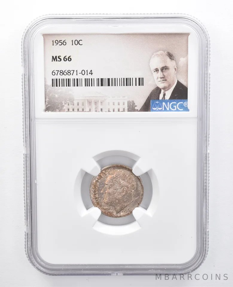 1956 Roosevelt Dime MS66 NGC Beautiful Tone *7661