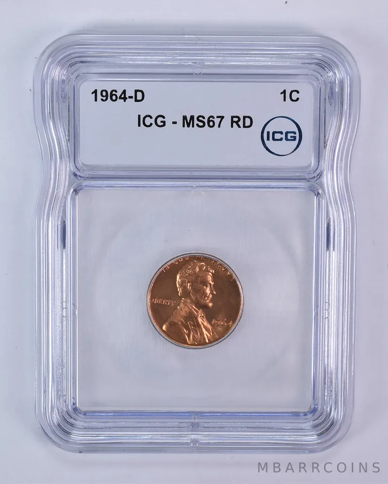1964-D Lincoln Memorial Cent MS67 RD ICG