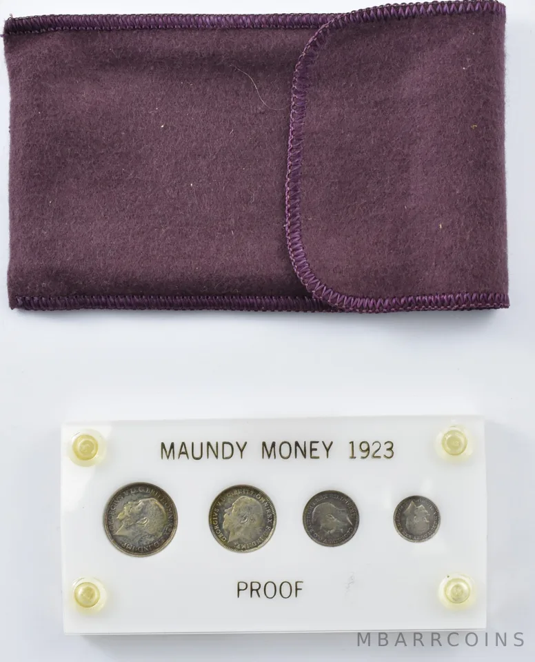 1923 Great Britain 4 Coin Silver Proof Maundy Set Slabbed With Sleeve a3877