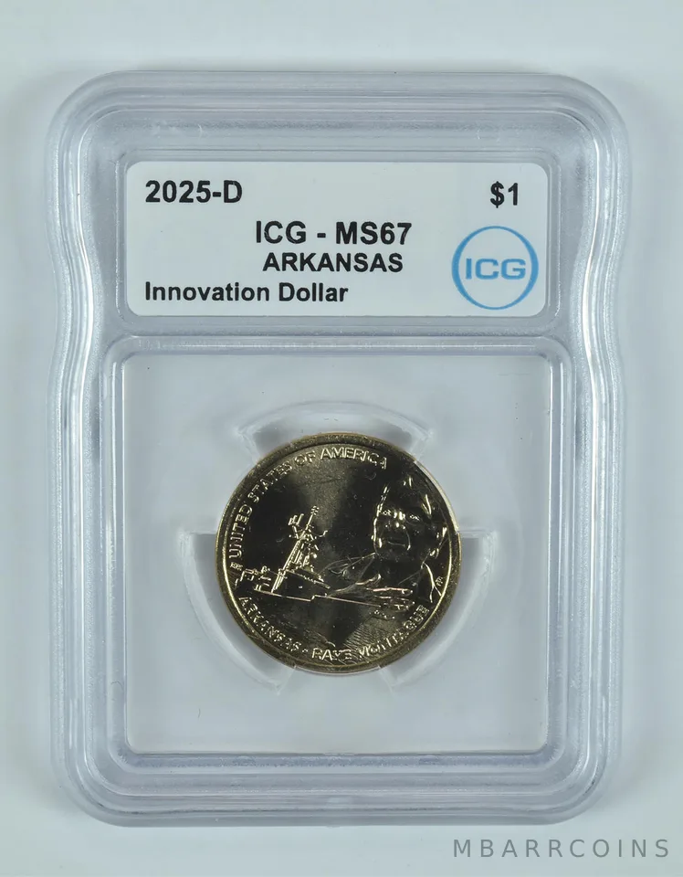 2025-D Innovation $1 Raye Montague Arkansas MS67 ICG