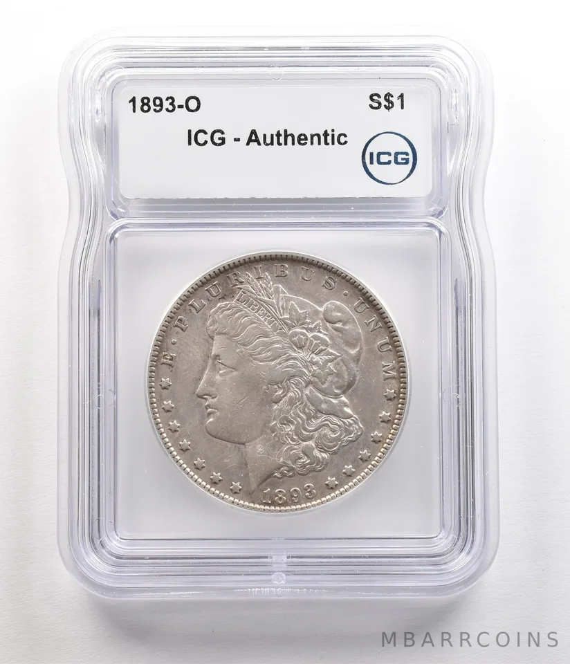 1893-O Morgan Silver Dollar Authentic ICG a5518