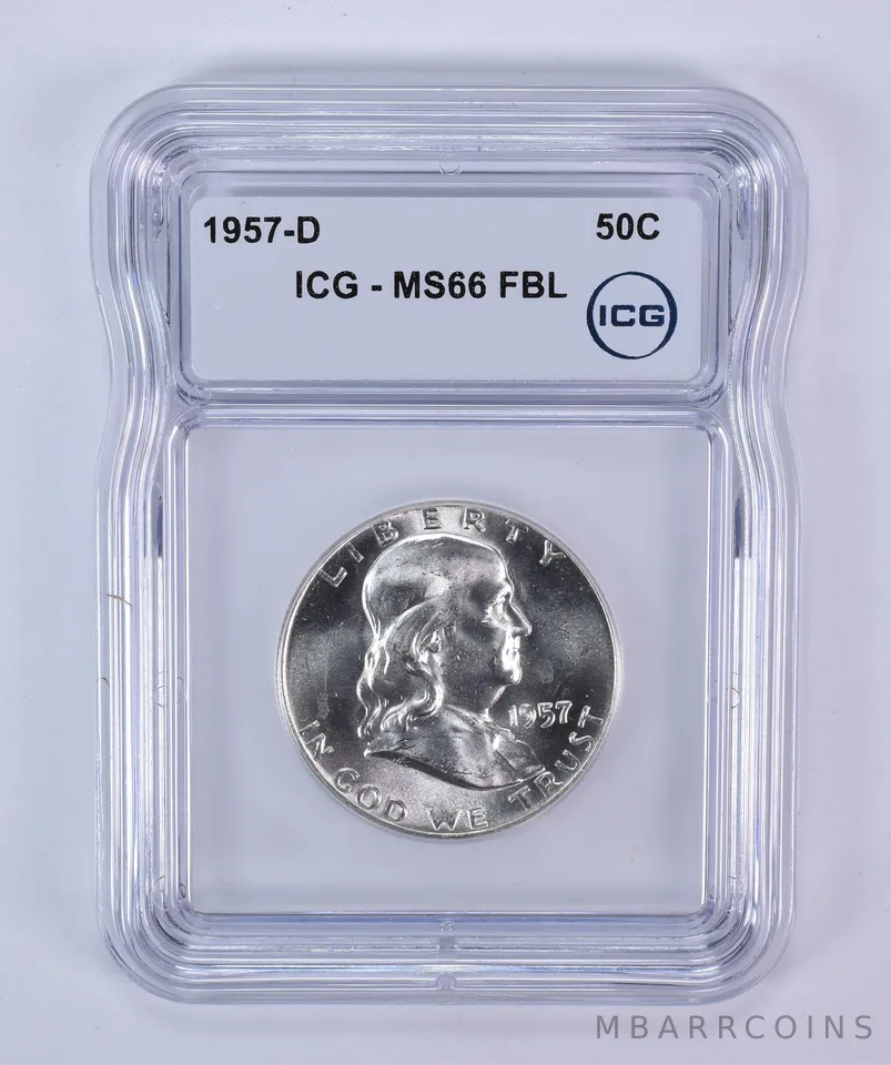 1957-D Franklin Half Dollar MS66 FBL ICG