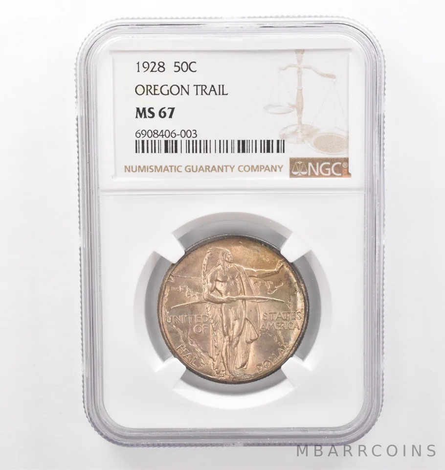 1928 Oregon Trail Commemorative Half Dollar MS67 NGC Beautiful Tone *6212