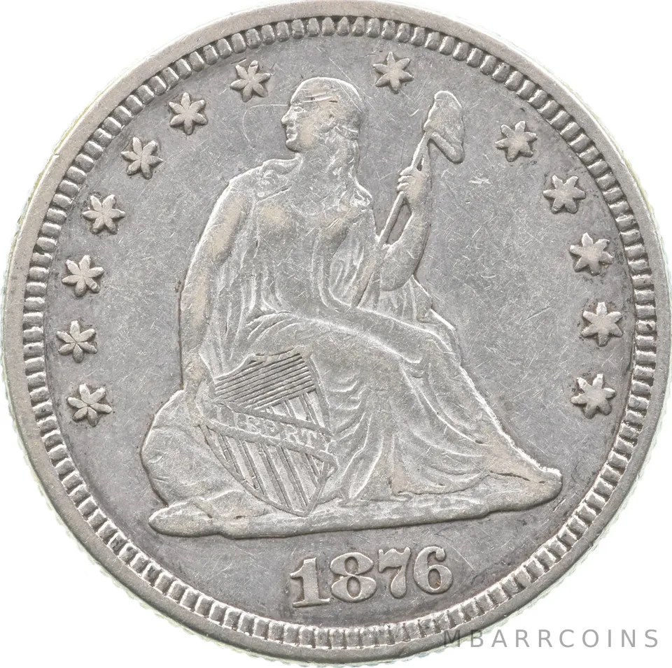 1876 Seated Liberty Quarter a5518