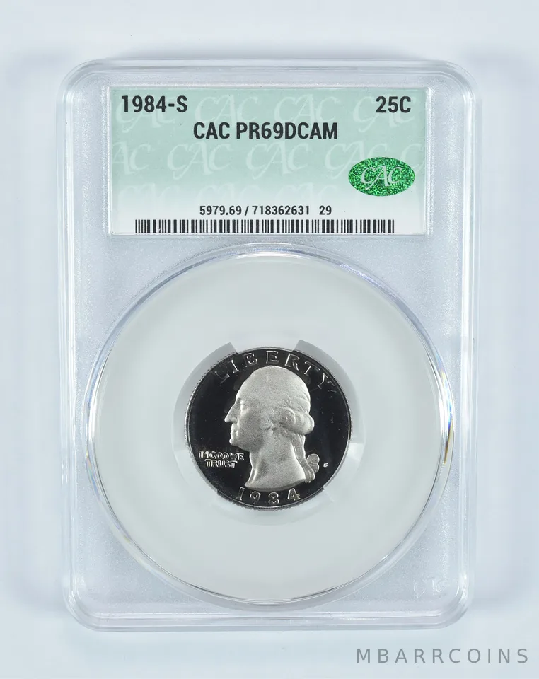 1984-S Washington Quarter PR69 DCAM CAC CACg
