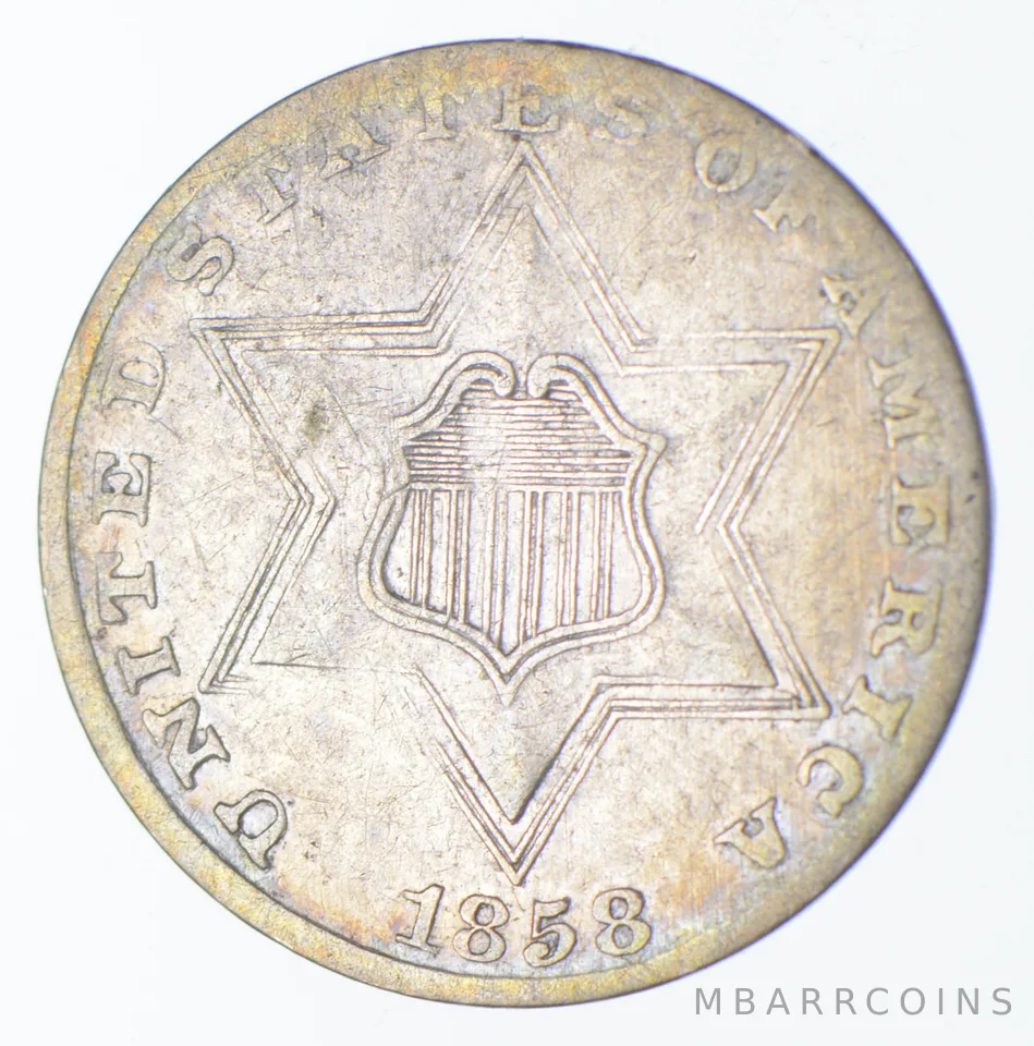 1858 Silver Three-Cent Piece a1622