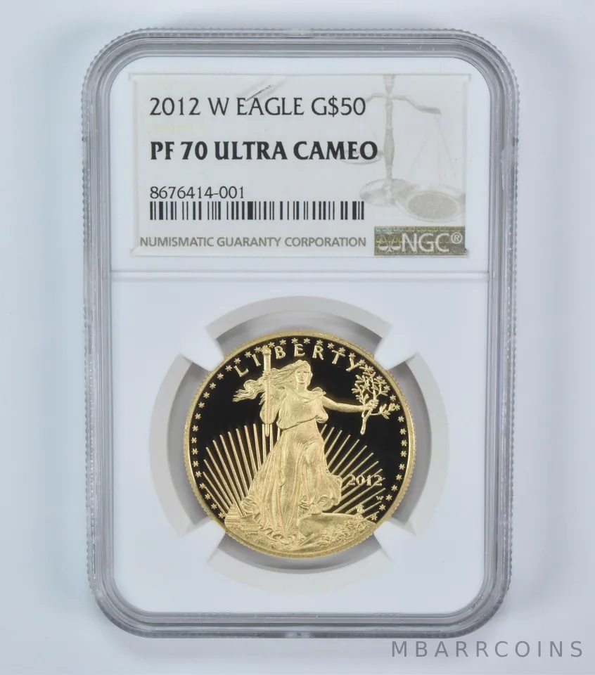2012-W $50 American Gold Eagle 1 Oz Gold PF70 UCAM NGC