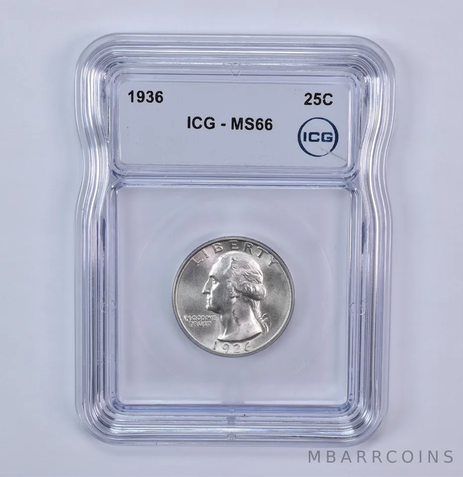 1936 Washington Quarter MS66 ICG