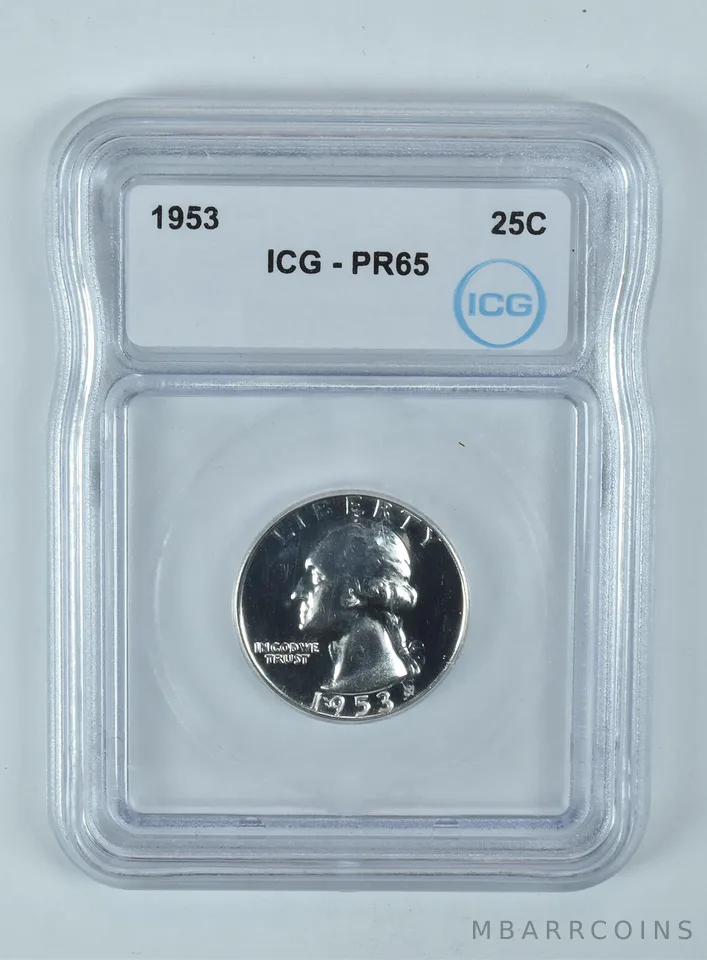 1953 Washington Quarter PR65 ICG