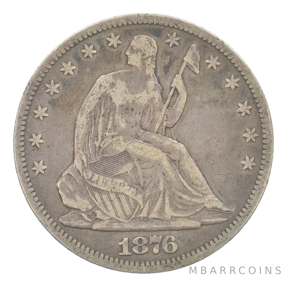 1876-CC Seated Liberty Half Dollar Beautiful Tone *9749
