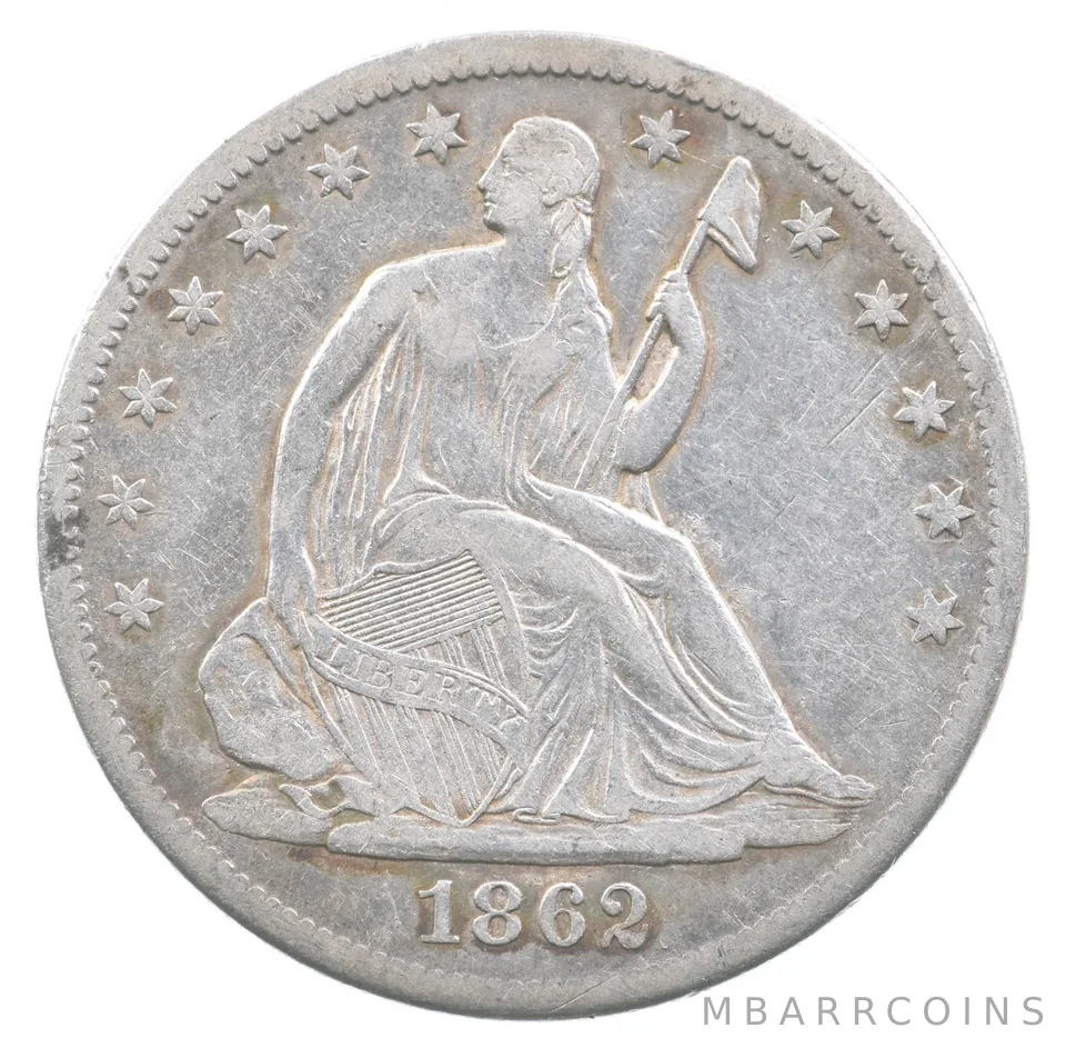 1862-S Seated Liberty Half Dollar a6684