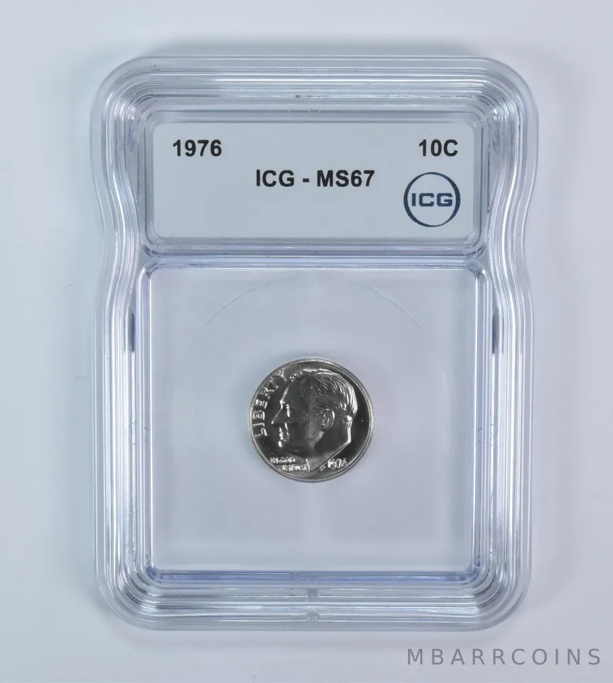 1976 Roosevelt Dime MS67 ICG