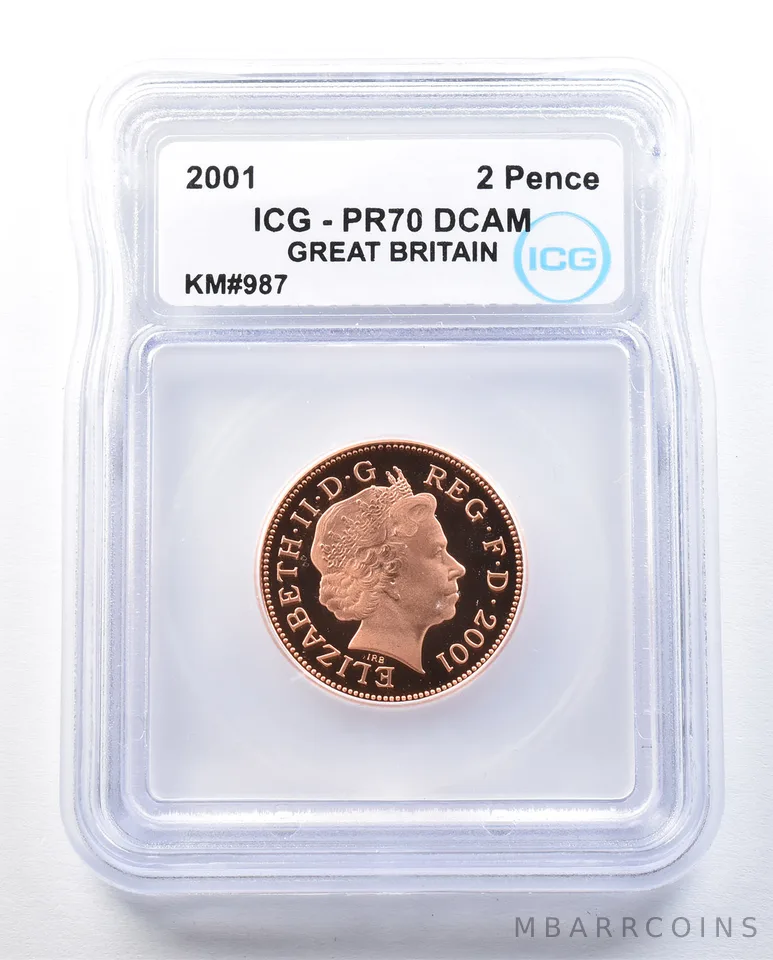 2001 Great Britain 2 Pence KM#987 PR70 DCAM ICG *8960