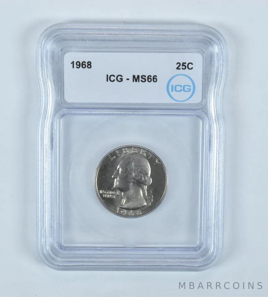 1968 Washington Quarter MS66 ICG