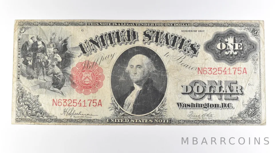 1917 $1 Legal Tender Large Note Red Seal FR#39 *0598