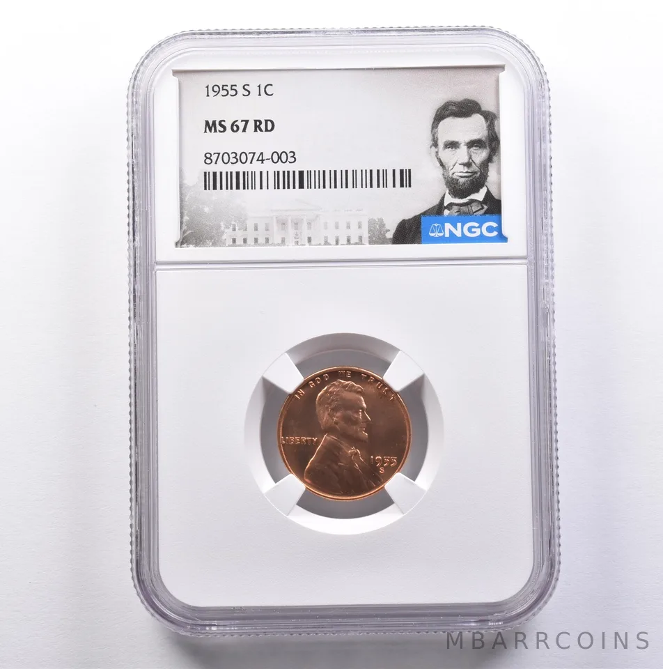 1955-S Lincoln Wheat Cent MS67 RD NGC *9139