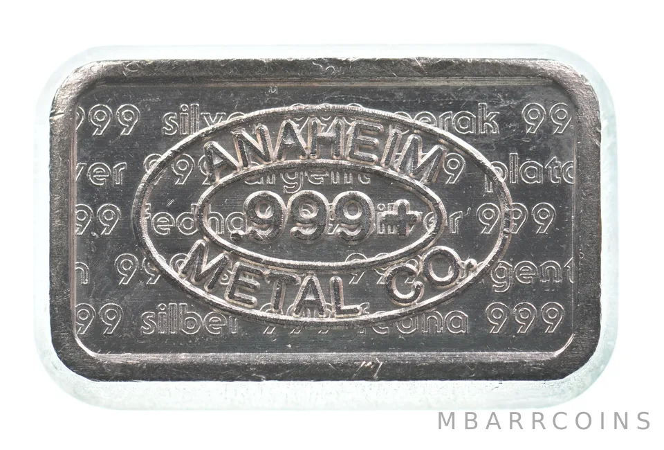 1 Troy Oz Silver Bar Anaheim Metal Co *2298