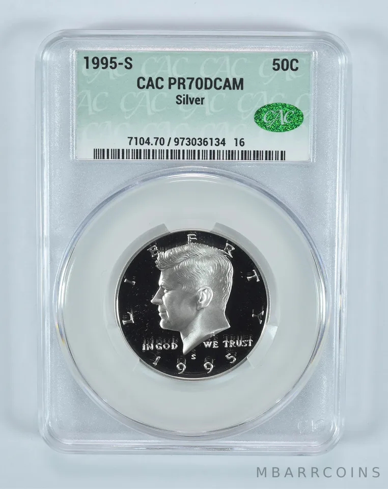 1995-S Kennedy Half Dollar Silver PR70 DCAM CAC CACg