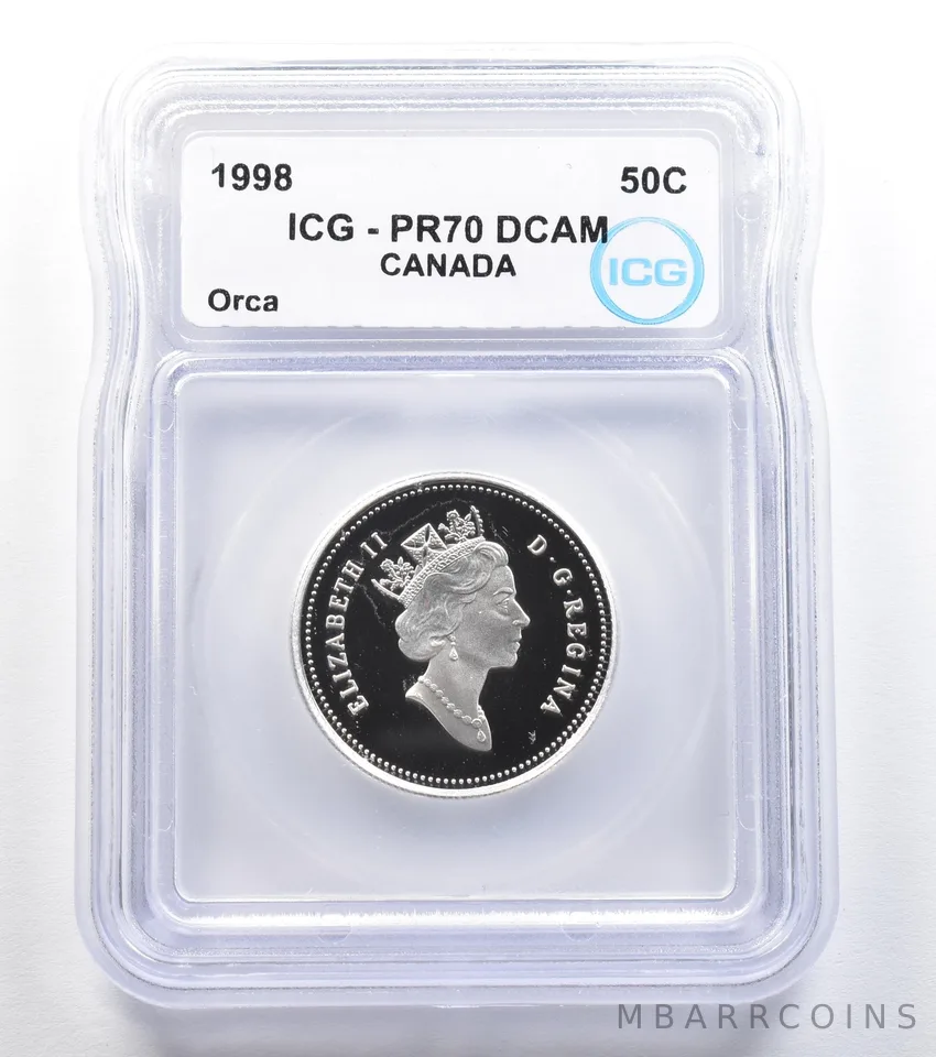 1998 Canada 50 Cents Orca PR70 DCAM ICG *7917