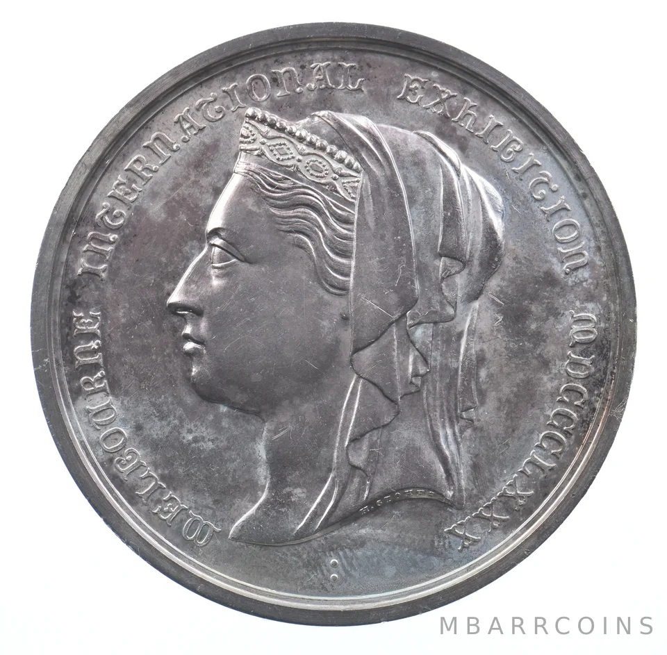 1880 Queen Victoria Melbourne International Exhibition Silver Medal *8896