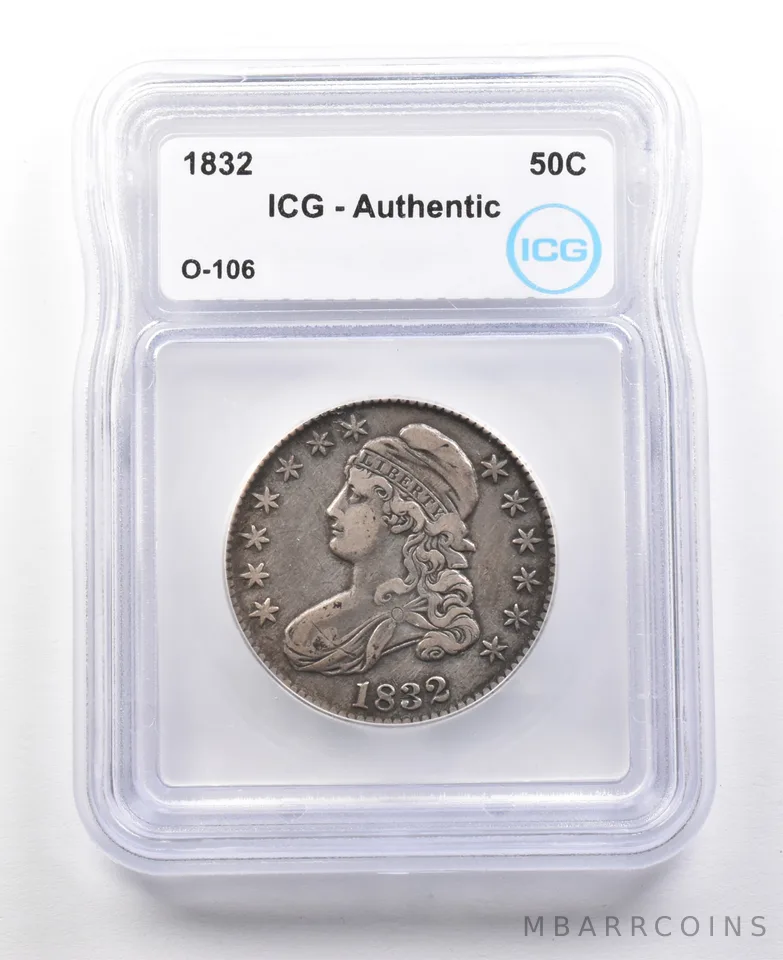 1832 Capped Bust Half Dollar O-106 Authentic ICG *3116