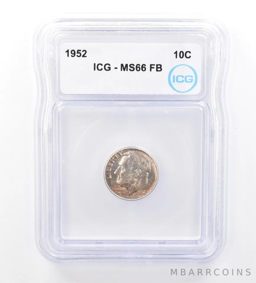 1952 Roosevelt Dime MS66 FB ICG Beautiful Tone a1572