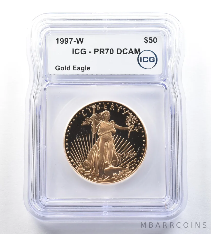 1997-W $50 American Gold Eagle 1 Oz Gold PR70 DCAM ICG