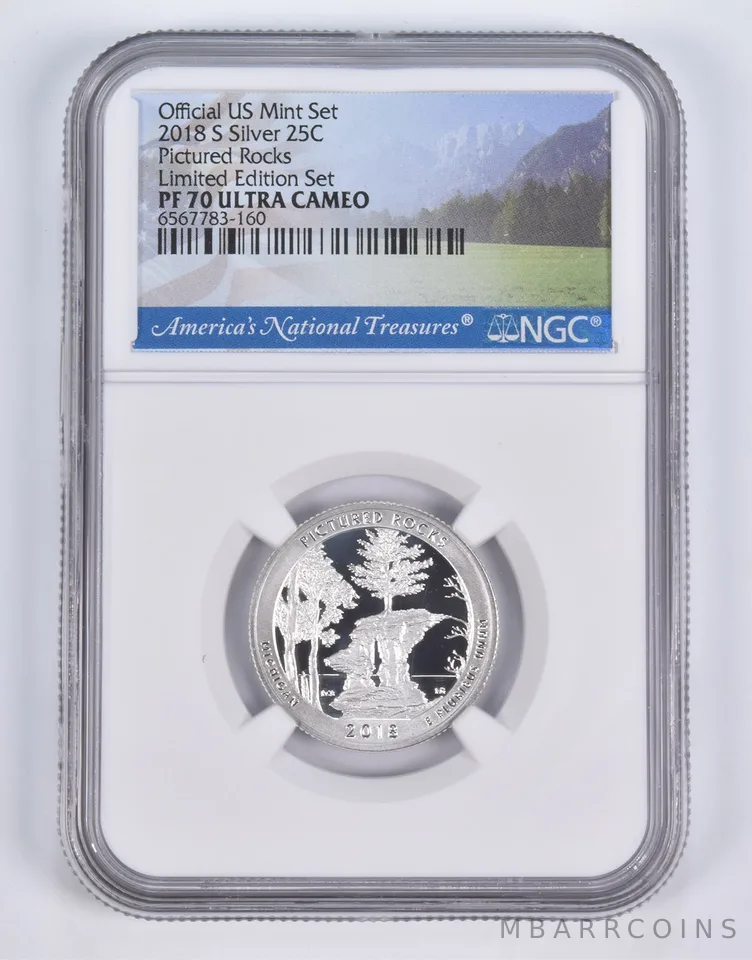 2018-S Silver PF70 ANT Pictured Rocks Quarter Limited Edition NGC