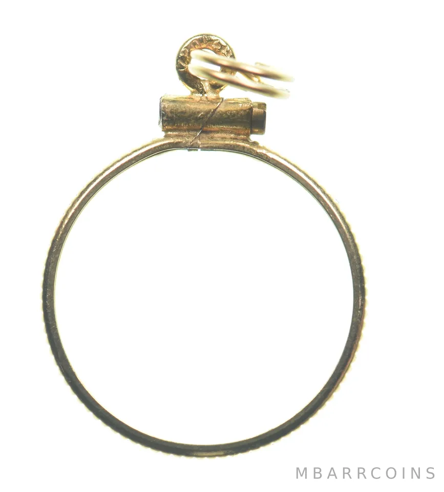 12k 0.7 Gram Gold Filled 15.5mm Coin Bezel Pendant Frame Edge *4982