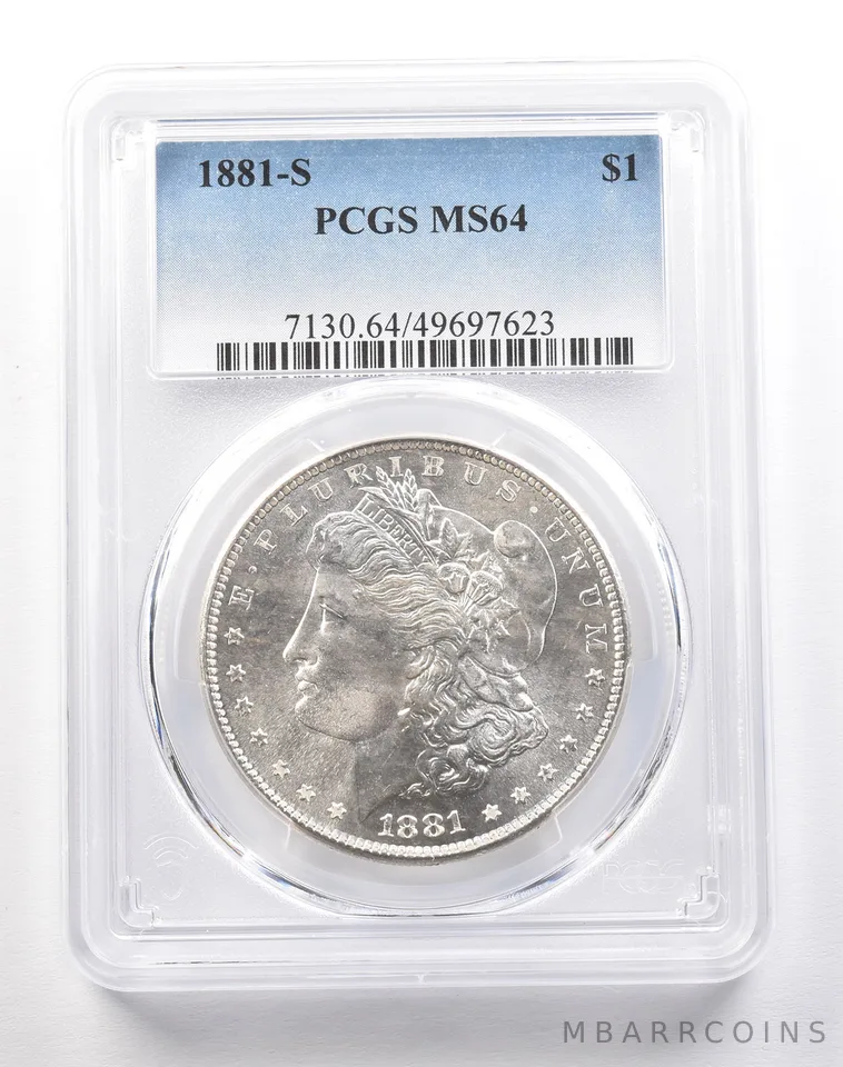 1881-S Morgan Silver Dollar MS64 PCGS PQ a1859