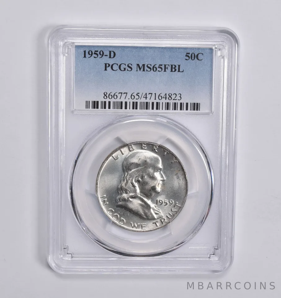 1959-D Franklin Half Dollar MS65 FBL PCGS Blue Label