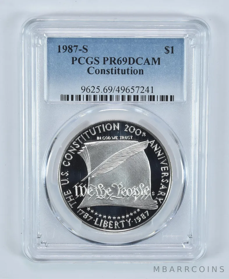 1987-S Constitution Commemorative Dollar PR69 DCAM PCGS Blue Label