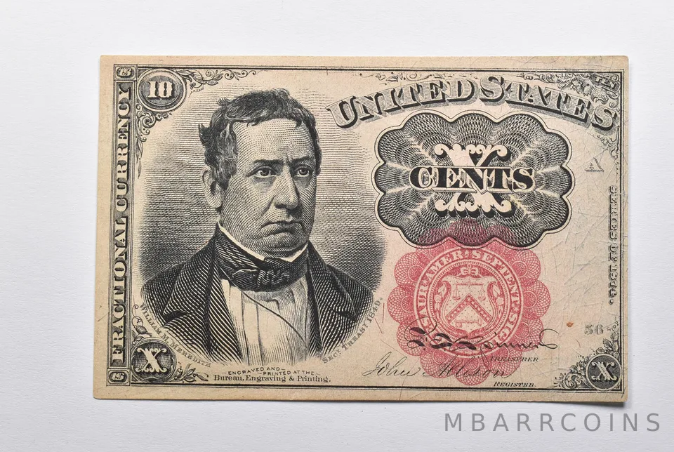 1874-A 10 Cents United States Fractional Currency a9549