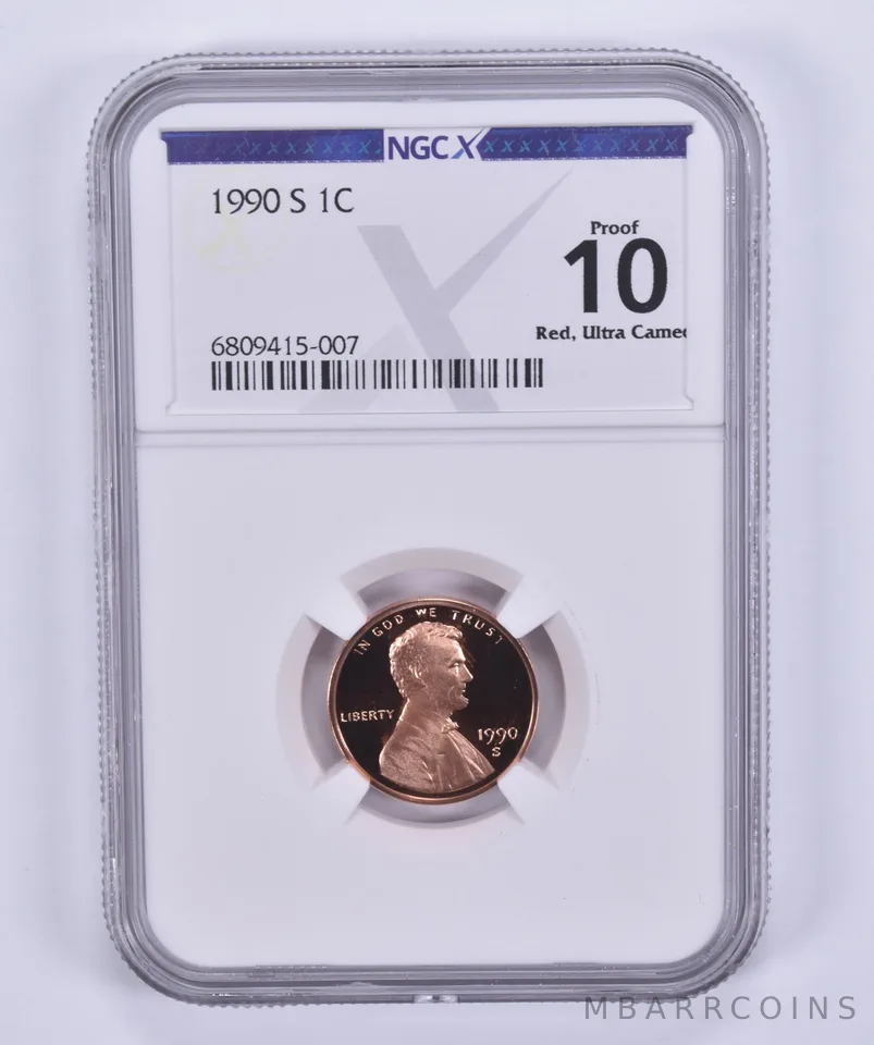 1990-S Lincoln Memorial Cent Proof 10 UCAM RD NGC X NGCX