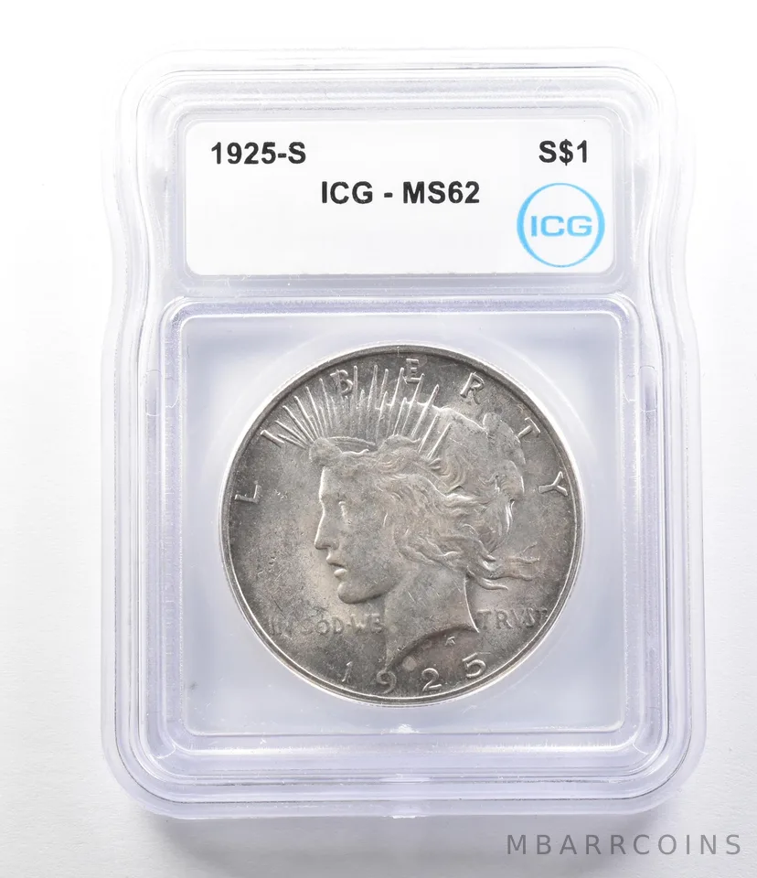 1925-S Peace Silver Dollar MS62 ICG *0385