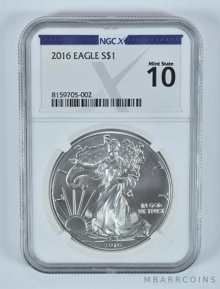 2016 American Silver Eagle Mint State 10 NGC X NGCX