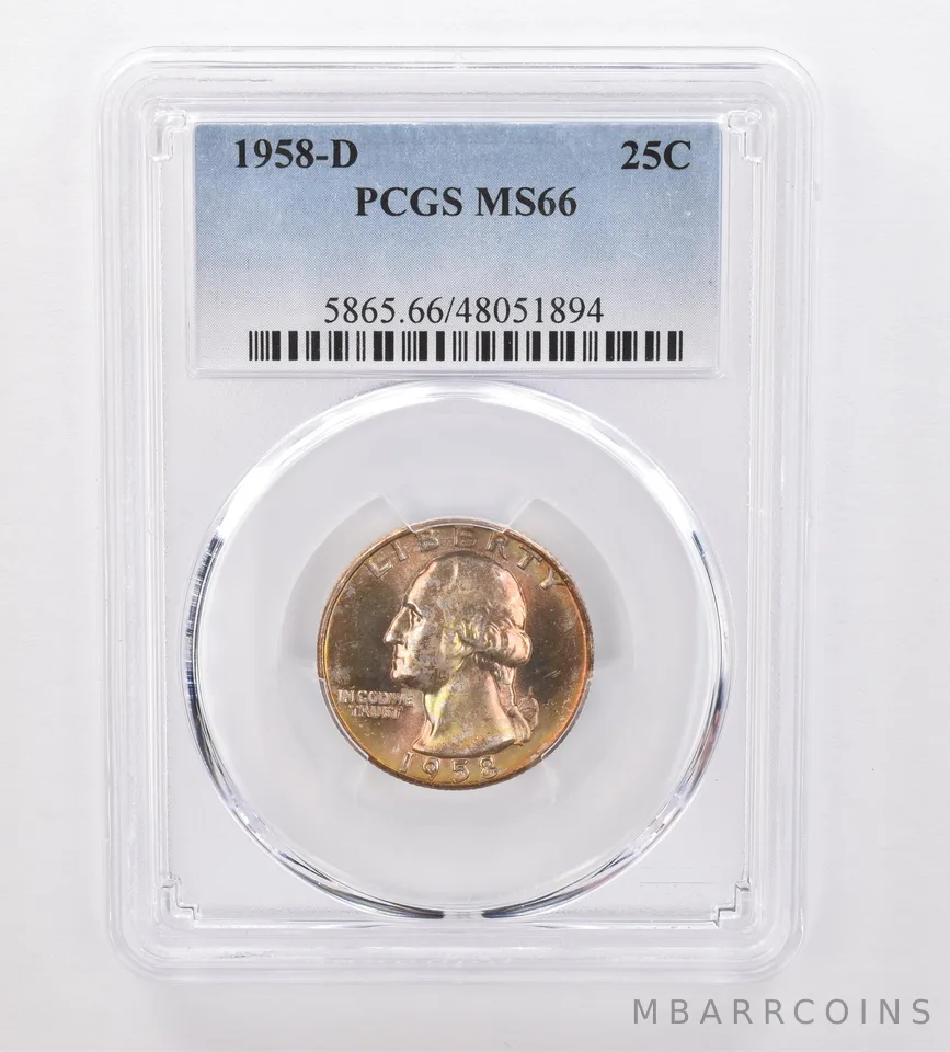 1958-D Washington Quarter MS66 PCGS Beautiful Tone *0018