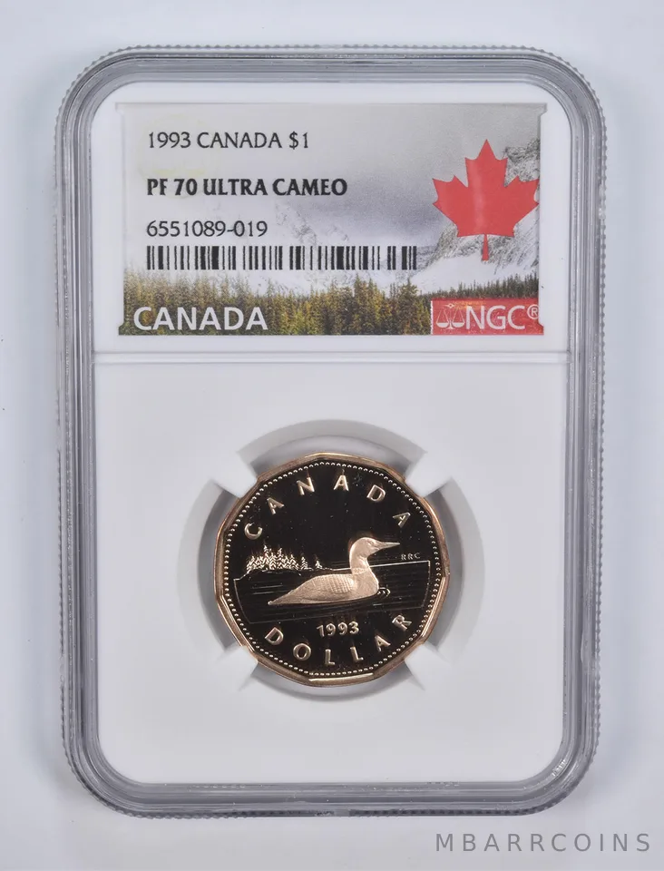 1993 Canada 1 Dollar PF70 UCAM NGC Canada Lbl