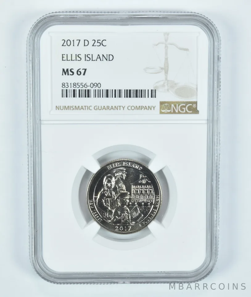 2017-D Washington Quarter Ellis Island ATB MS67 NGC