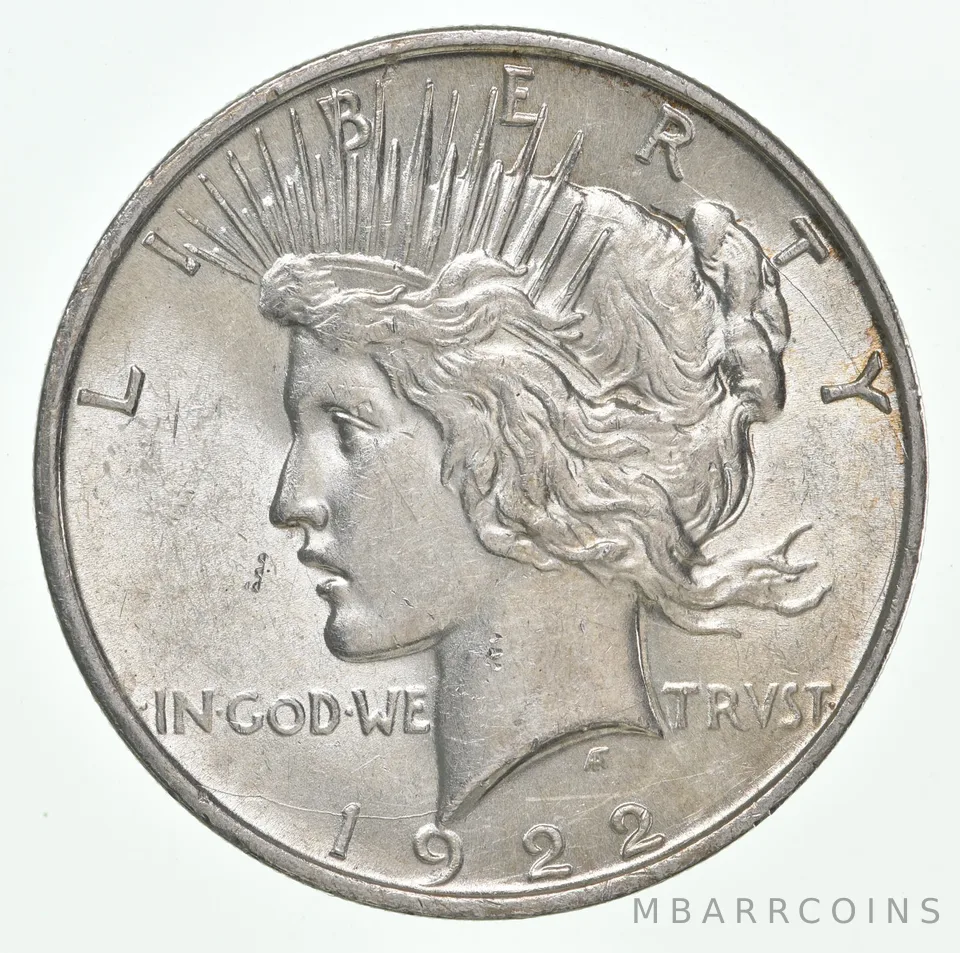 (1) BU 1922-D Peace Silver Dollar $1 Unc MS 90% - Denver Mint