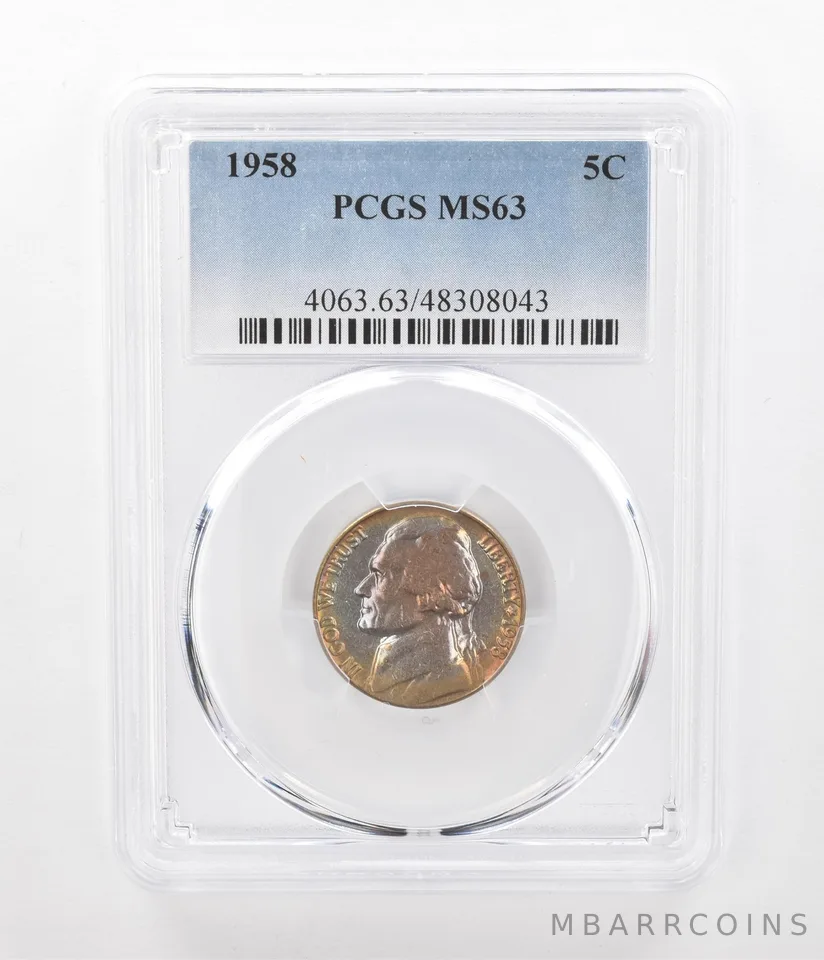 1958 Jefferson Nickel MS63 PCGS Beautiful Tone *2410