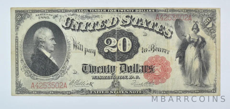 1880 $20 Legal Tender Large Note Red Seal *9301