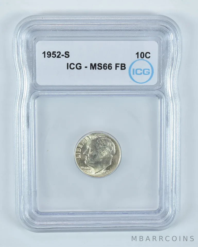 1952-S Roosevelt Dime MS66 FB ICG